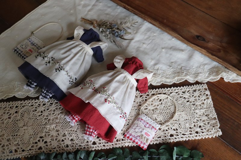 Other Materials Kids' Toys Multicolor - Nut embroidery apron dress set - blythe