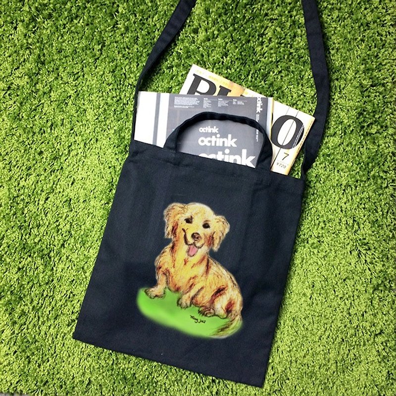 Cute sausage dog style wind straight canvas bag - Clutch Bags - Cotton & Hemp Black