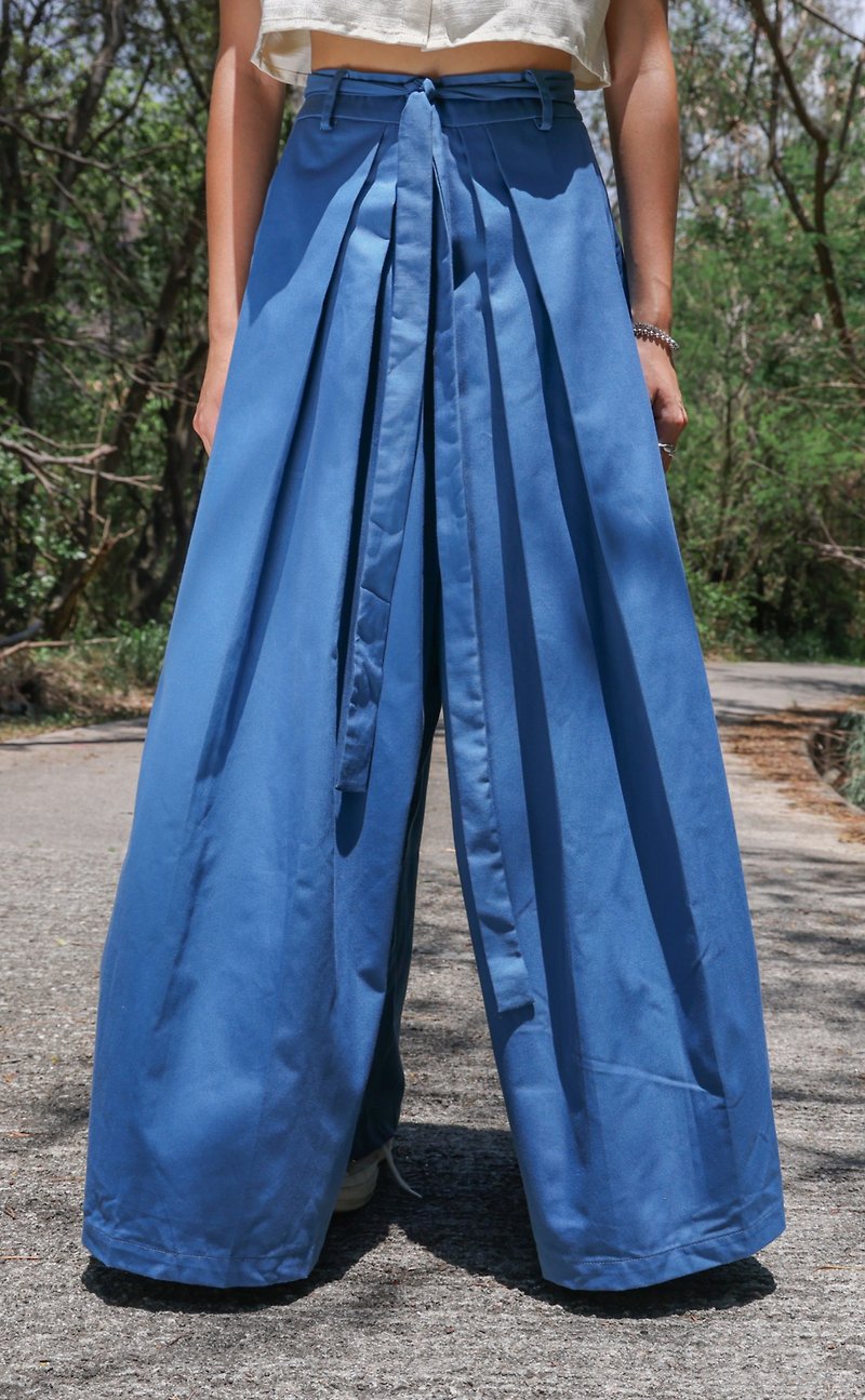 Cotton & Hemp Women's Pants Blue - Kendo Trousers