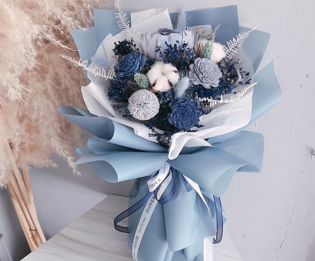 Light blue dry bouquet - Shop flover Dried Flowers & Bouquets