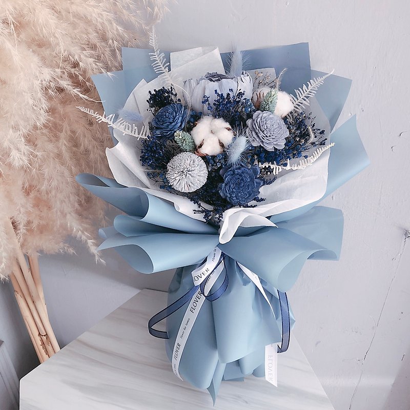 Prussian blue dry bouquet - ของวางตกแต่ง - พืช/ดอกไม้ 