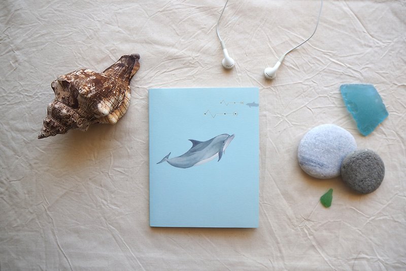 Blank Checkered Notebook with Bottlenose Dolphin