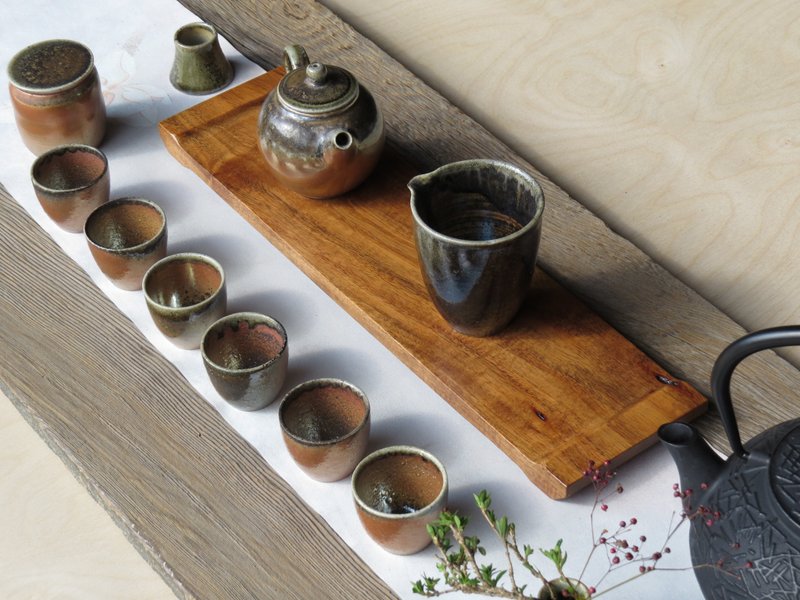 HO MOOD Deconstruction Series-Hand-made Log Tea Tray - ที่รองแก้ว - ไม้ 