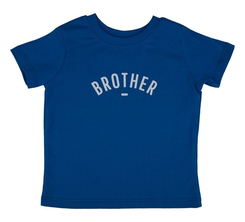 British Bob & Blossom brother and brother blue cotton short-sleeved T-shirt - Tops & T-Shirts - Cotton & Hemp Blue