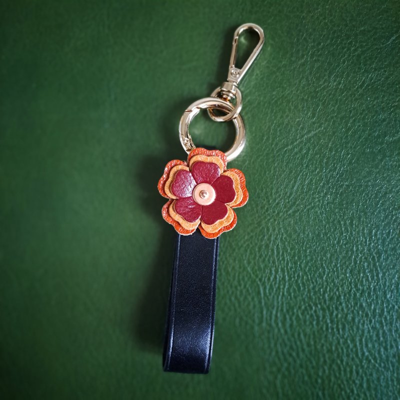 【花時間/璀璨】植鞣皮革鑰匙圈/吊飾【聖誕節禮物】 - 鑰匙圈/鑰匙包 - 真皮 
