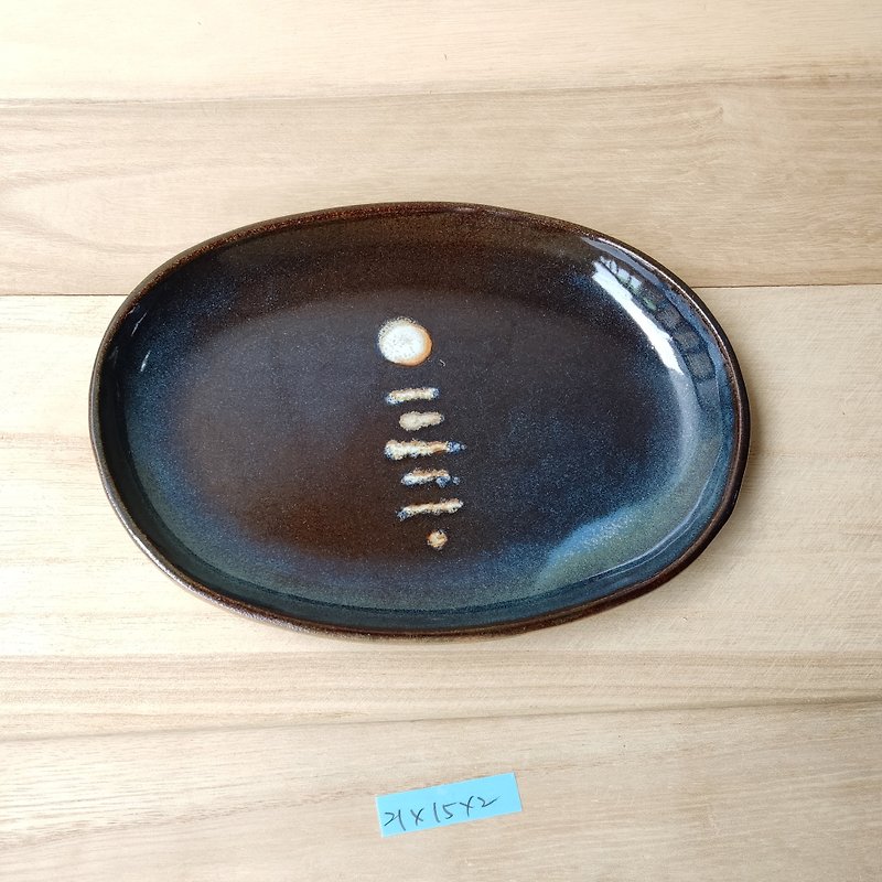 陶人-月光海淺盤 - 碗 - 陶 藍色