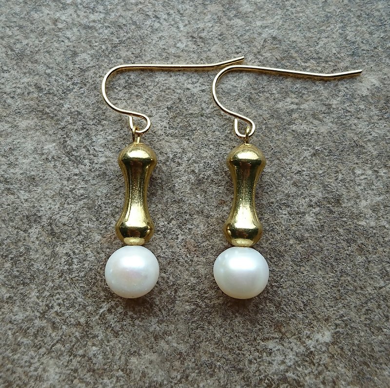 Industrial Pearl Earrings - Earrings & Clip-ons - Pearl 