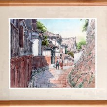 受注制作します 水彩画原画 鎌倉円覚寺参道の紅葉 - ショップ 松下勝明