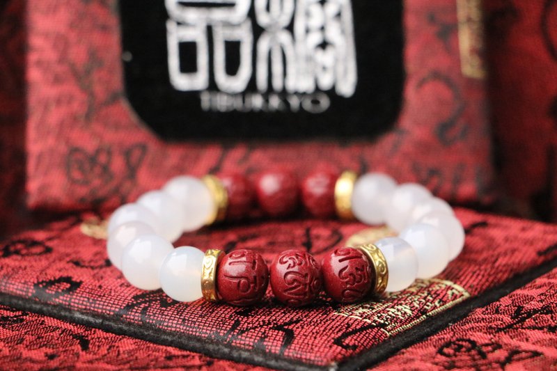 原礦天然白瑪瑙手珠 10mm 白玉髓 佛珠 念珠 客製化設計 手鍊手環 - 手鍊/手環 - 水晶 