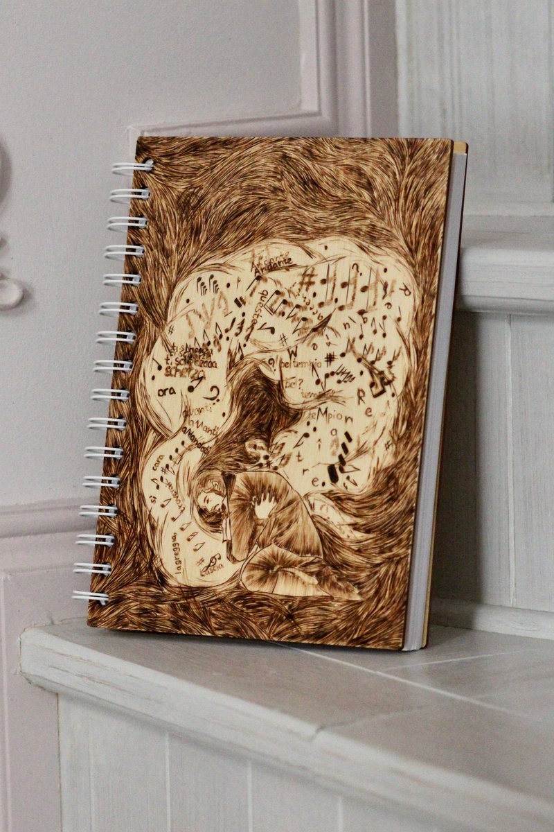 L'assassymphonie. Mozart L'opéra-rock hand-made notebook - 筆記本/手帳 - 木頭 