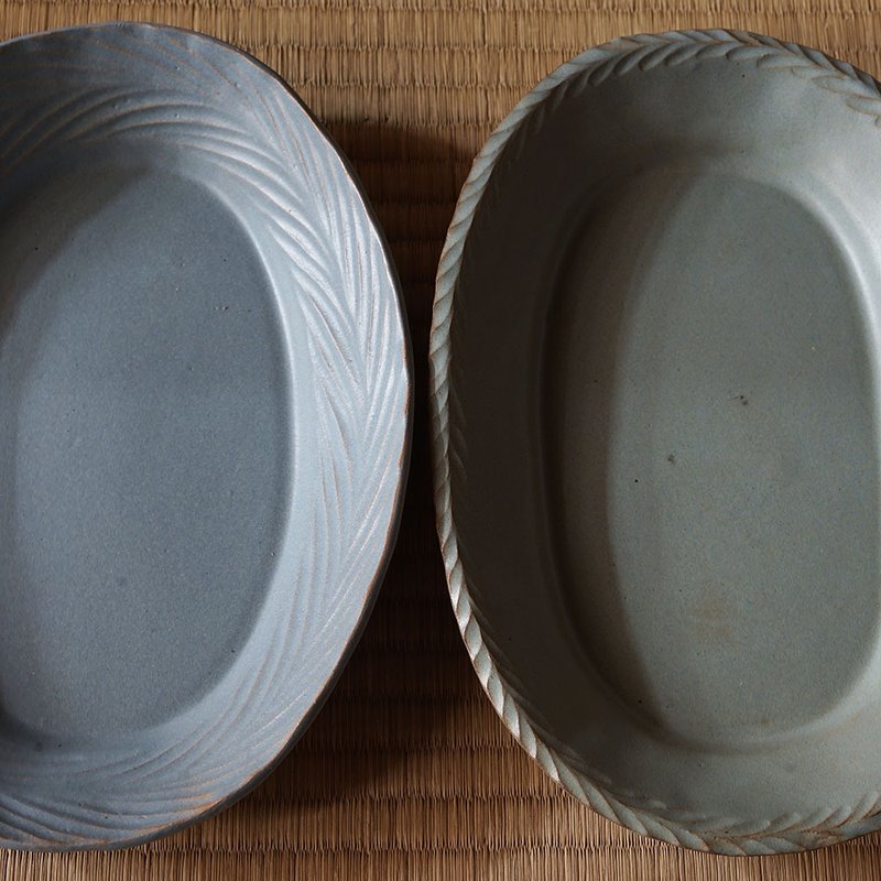 Wu Cuishen Oval Plate - จานและถาด - ดินเผา 