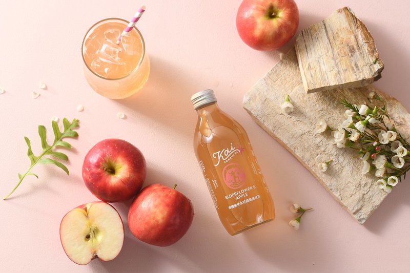 Kai Kombucha - P&T Organic Elderflower Apple - Tea - Fresh Ingredients Multicolor