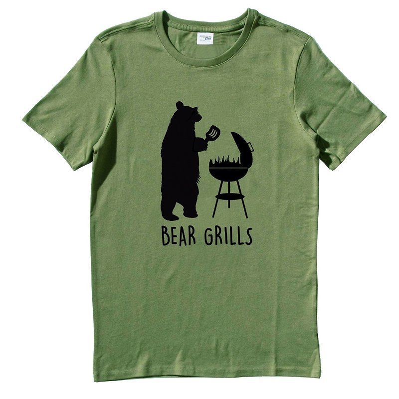 BEAR GRILLS ARMY GREEN T SHIRT - เสื้อยืดผู้ชาย - ผ้าฝ้าย/ผ้าลินิน สีเขียว
