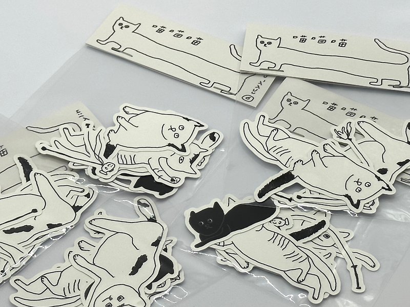 Meow Waterproof Sticker - สติกเกอร์ - กระดาษ ขาว