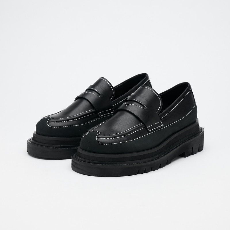 VATIC PENNY LOAFER Nappa 白車線納帕皮革樂福鞋 內外增高63mm - 男牛津鞋/樂福鞋 - 真皮 黑色
