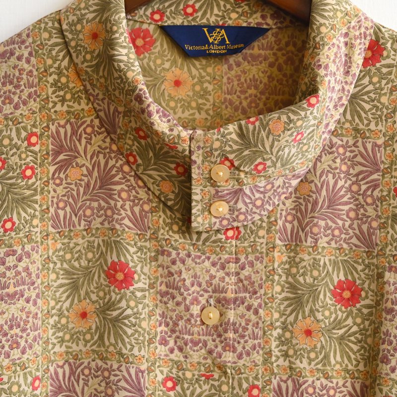 [Egg Plant Vintage] V&A William Morris printed vintage shirt - Women's Shirts - Other Man-Made Fibers 