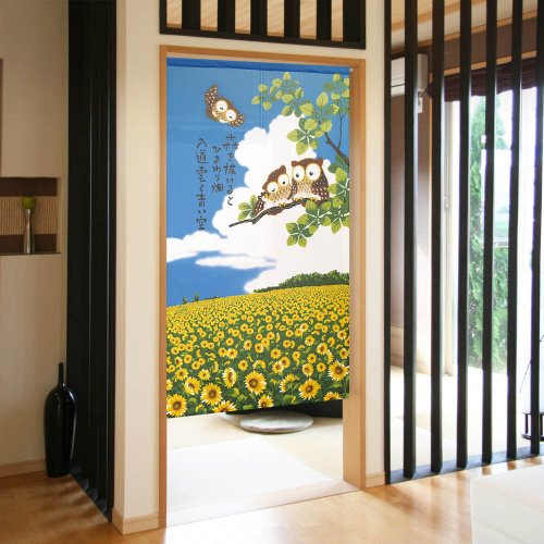 Moonstar House 星月屋 【預訂】日本製 貓頭鷹與太陽花門簾