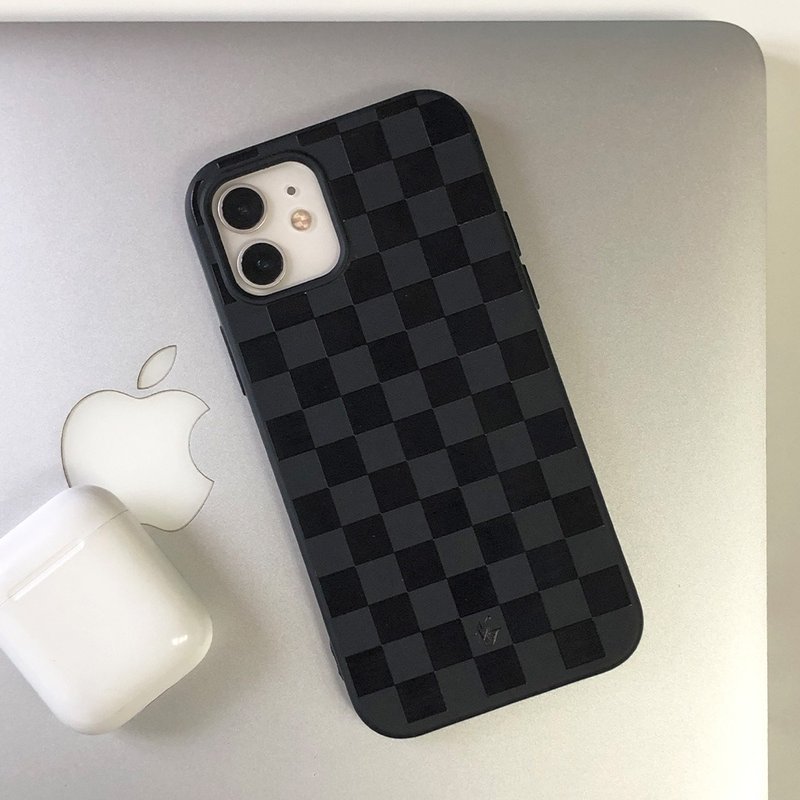 Checkerboard Black Jelly Phonecase - 手機殼/手機套 - 橡膠 黑色