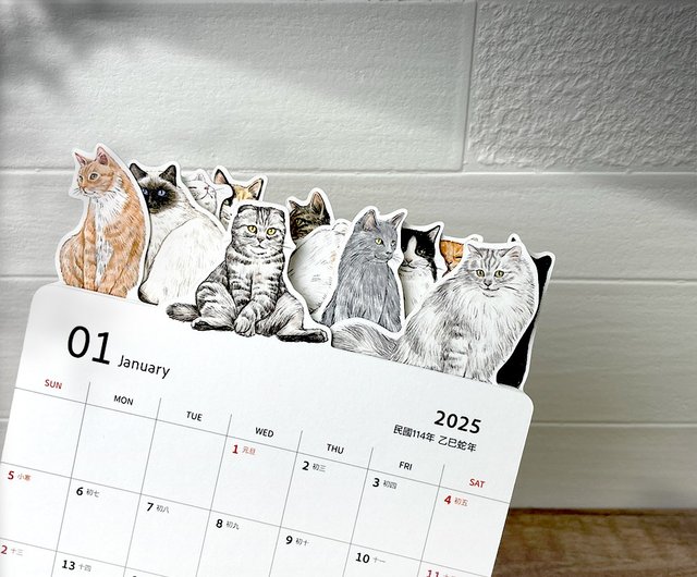 レズリーアンアイボリー 卓上万年カレンダー 猫 置物 レズリーアン