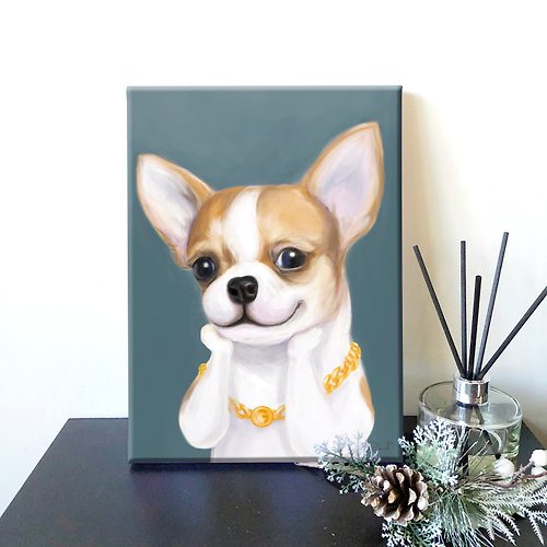 スマイル油絵シリーズチワワ犬の複製絵画 - ショップ 9cm zoo ポスター 