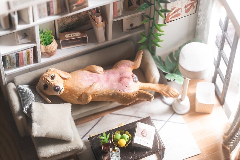 Dog customized pet handmade clay model - Stuffed Dolls & Figurines - Clay Gold