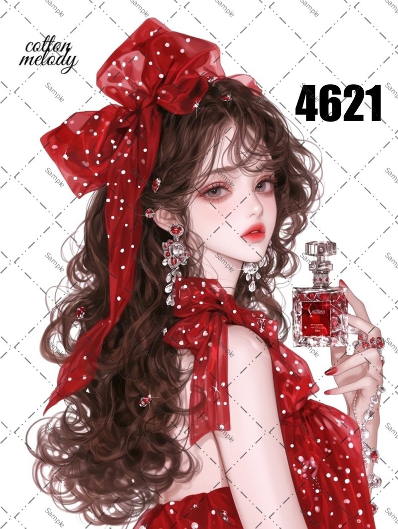original sticker no.4621 人物ステッカー オリジナルステッカー オリジナル人物ステッカー 装飾ステッカー cotton melody - 貼紙 - 紙 