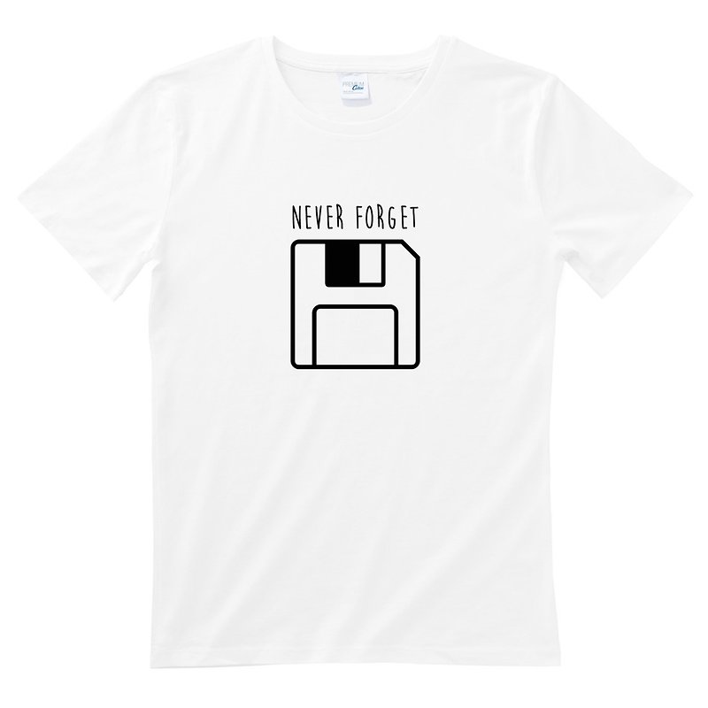 Never Forget Floppy 男女短袖T恤 白色  設計 軟碟片磁片磁碟 70 80 復古 電腦 USB - T 恤 - 棉．麻 綠色