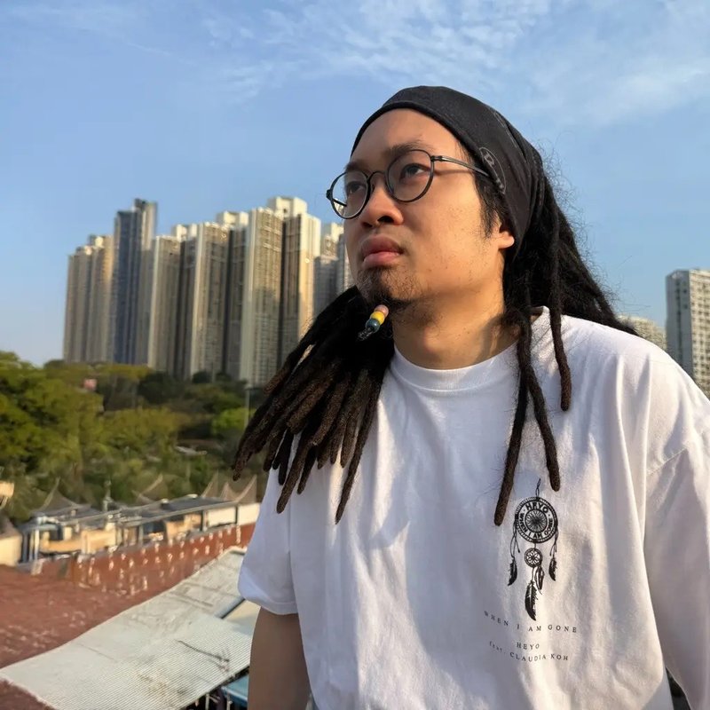 HEYO x 老蘭土  -當我走了- 特別版聯乘短䄂Tee - 寬鬆剪裁 - 帽T/大學T - 棉．麻 白色