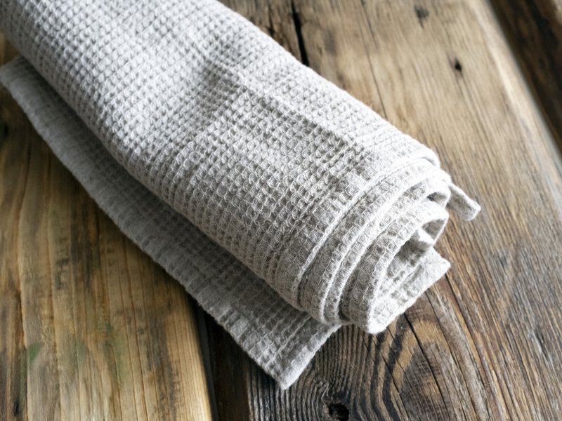 Linen bath towels, Bath and hand towels 60 x 90 cm - ผ้าขนหนู - ลินิน สีเทา