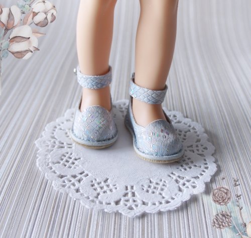 おまとめ専用 パオラレイナ 13インチ人形用ブルーレザーシューズ、パオラレイナ用サンダル