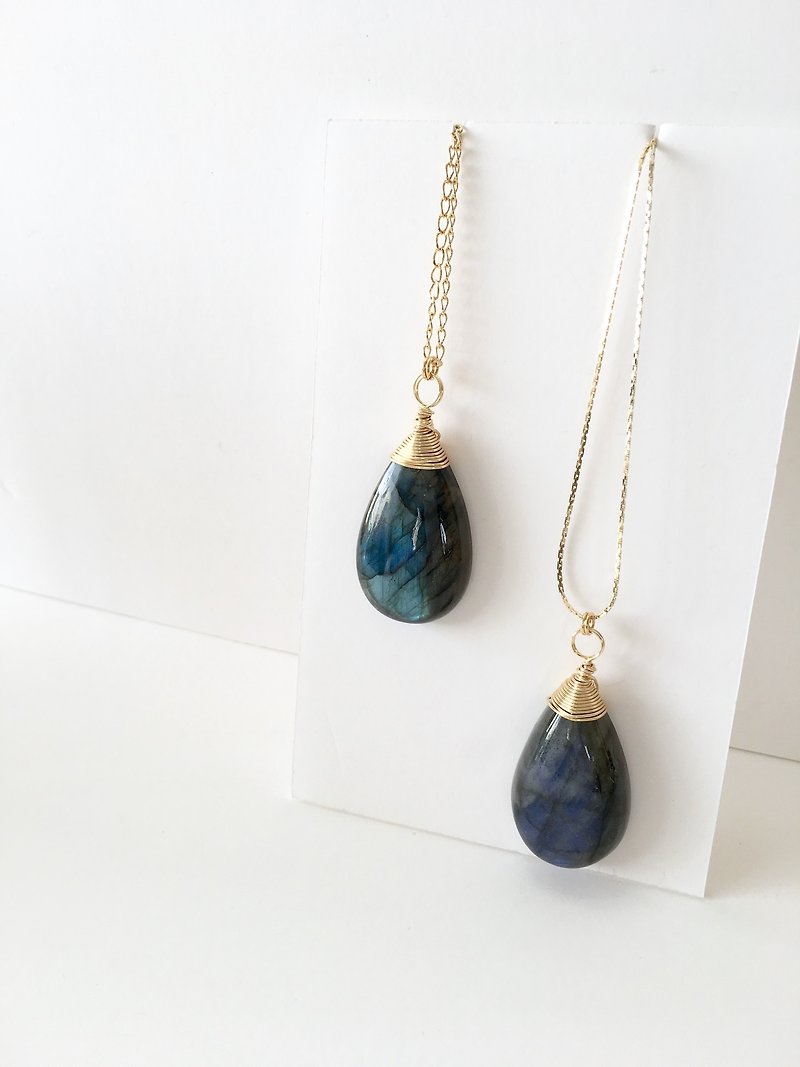 Labradorite Chain Necklace - Necklaces - Stone Blue