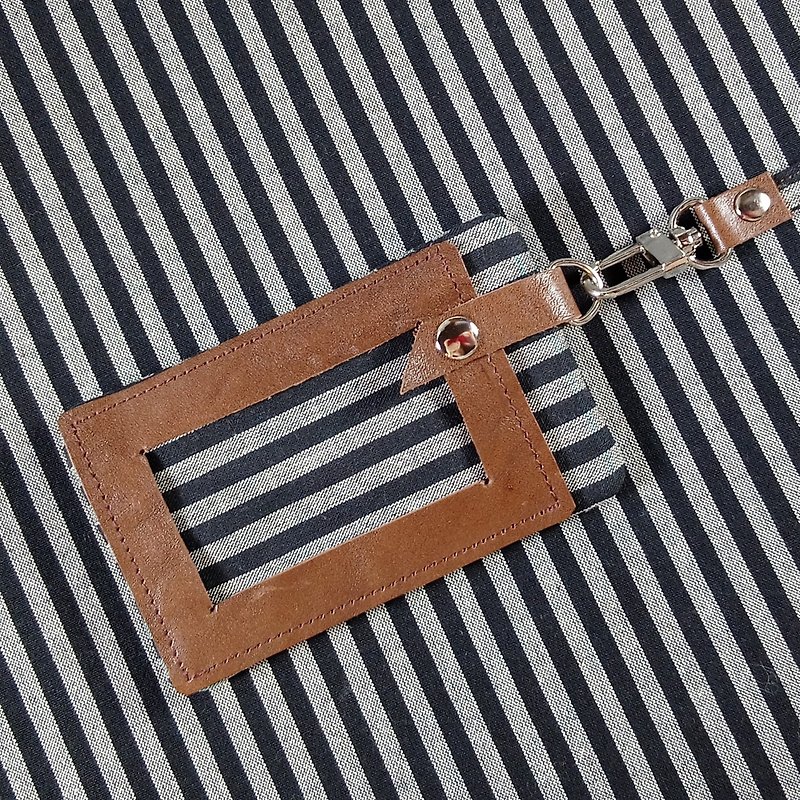[ticket holder/document holder/FmnJ] first dyed stripes. black - ID & Badge Holders - Genuine Leather Black