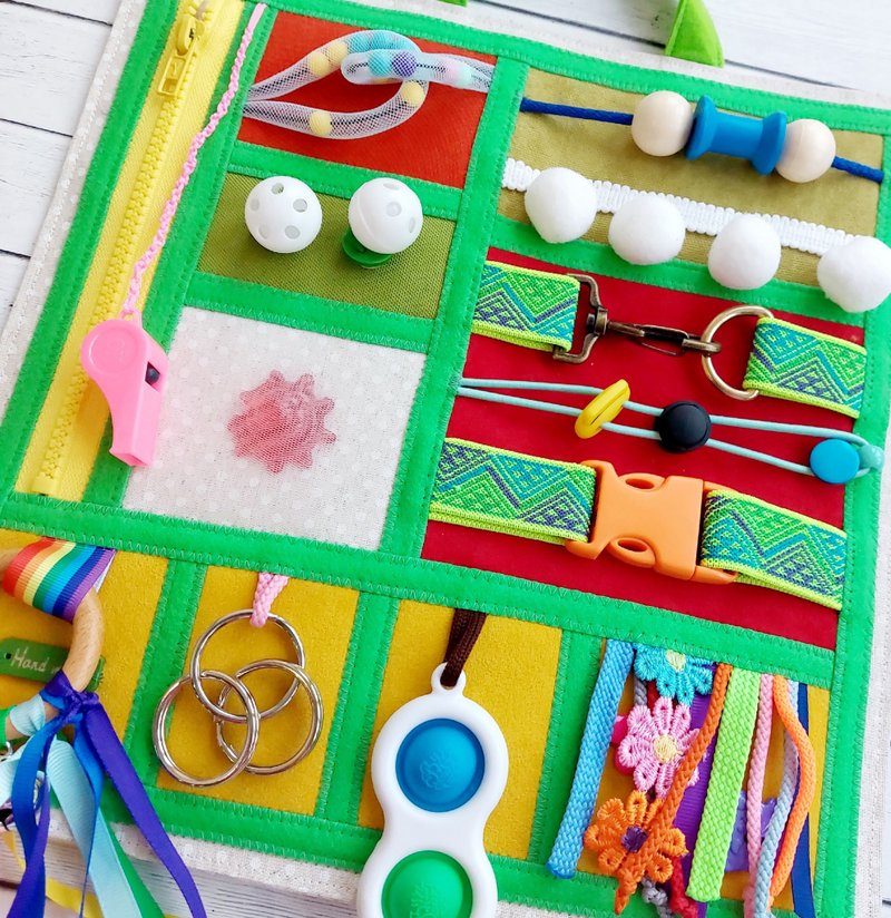 Fidget blanket mat dementia, Sensory busy board Autism - 寶寶/兒童玩具/玩偶 - 其他材質 多色