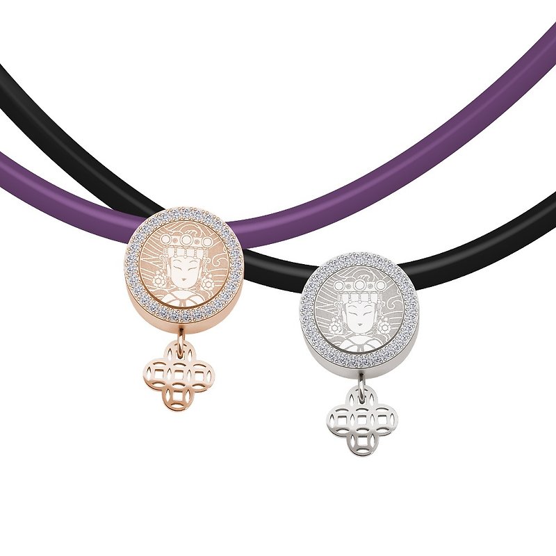Dajia Mazu co-branded flower blooming wealth titanium germanium necklace - Necklaces - Silicone Multicolor