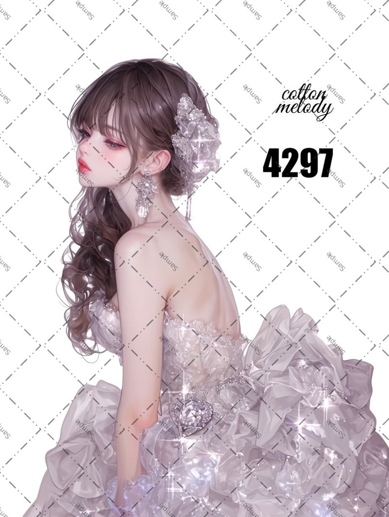 original sticker no.4297 人物ステッカー オリジナルステッカー オリジナル人物ステッカー 装飾ステッカー cotton melody - 貼紙 - 紙 