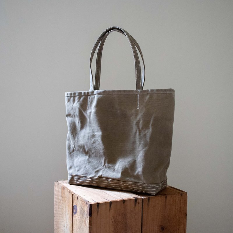 Heavy Duty Tote | Paraffin Wax Canvas - Messenger Bags & Sling Bags - Cotton & Hemp Khaki