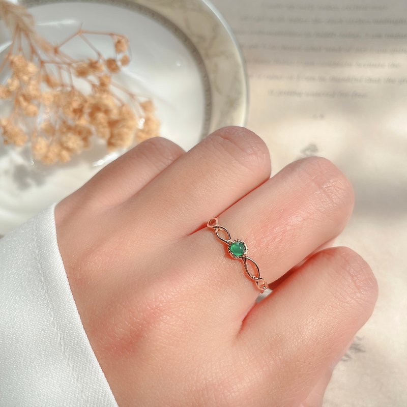 法式檸檬塔綠瑪瑙戒指 天然石戒指 水晶戒指 - 戒指 - 水晶 