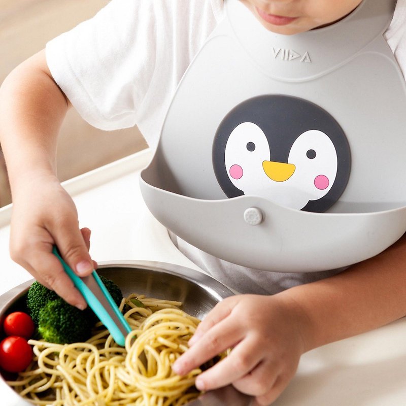 JOY Portable Silicone Bib (Classic Animal) | Waterproof and oil-proof without leakage - ผ้ากันเปื้อน - ซิลิคอน สีเทา