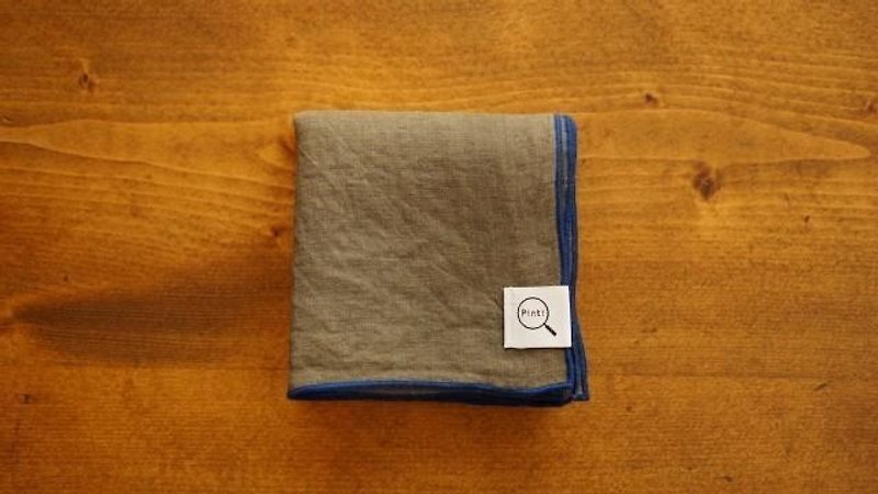 棉．麻 其他 綠色 - Plant dyeing organic linen handkerchief Rotakeshoku (color Oitake)