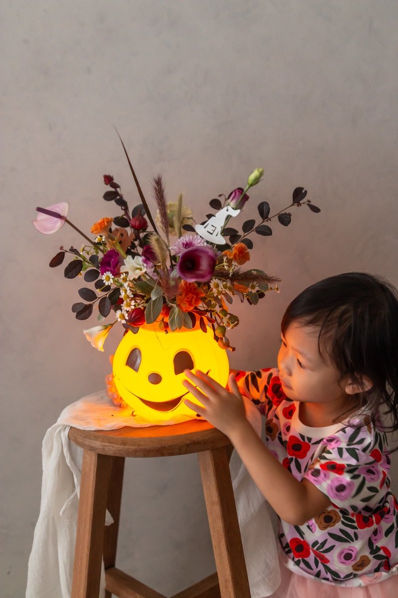 [Halloween Parent-Child Course] Glowing Pumpkin Lantern Flowers | Flower Course | Snacks and drinks included - Plants & Floral Arrangement - Plants & Flowers 