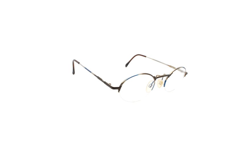 可加購平光/度數鏡片 Cazal POINT 2 MOD 1107 Col. 490 90年代德國製古董眼鏡 - 眼鏡/鏡框 - 其他金屬 咖啡色
