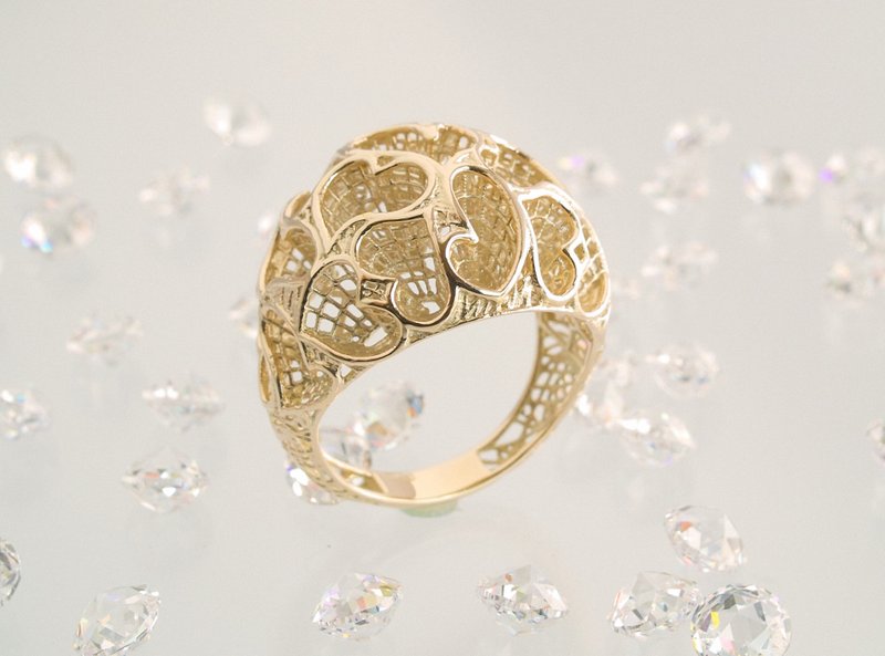 Japan Quality | inGod jewels ラブリング セブンティーン ハート - 戒指 - 其他金屬 金色