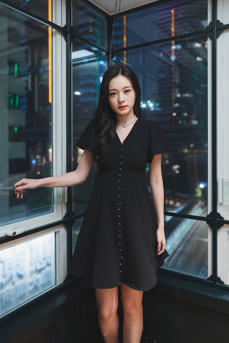 Phoenix black dress - One Piece Dresses - Polyester Black