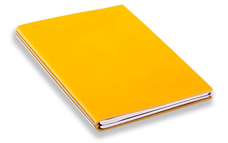 [Removable leather handbag] Size A5│Removable handbag│Ginkgo yellow│Double rail│x47 - Notebooks & Journals - Genuine Leather Yellow