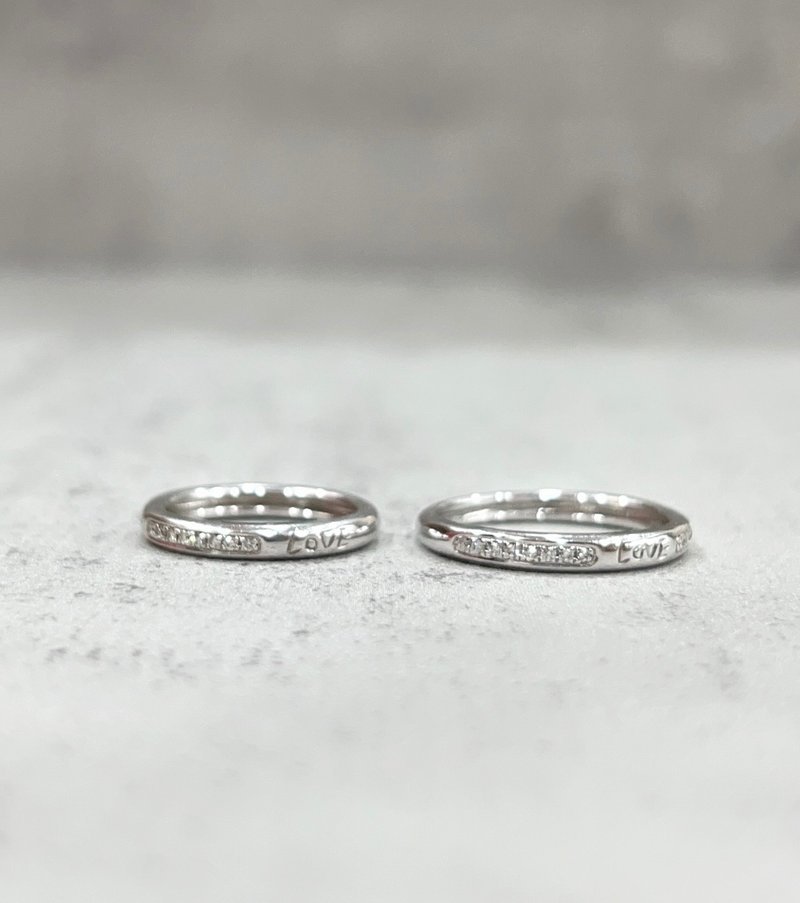 LOVE鑽石戒指 天然南非鑽石 情侶對戒 婚戒 14K K585 - 戒指 - 鑽石 