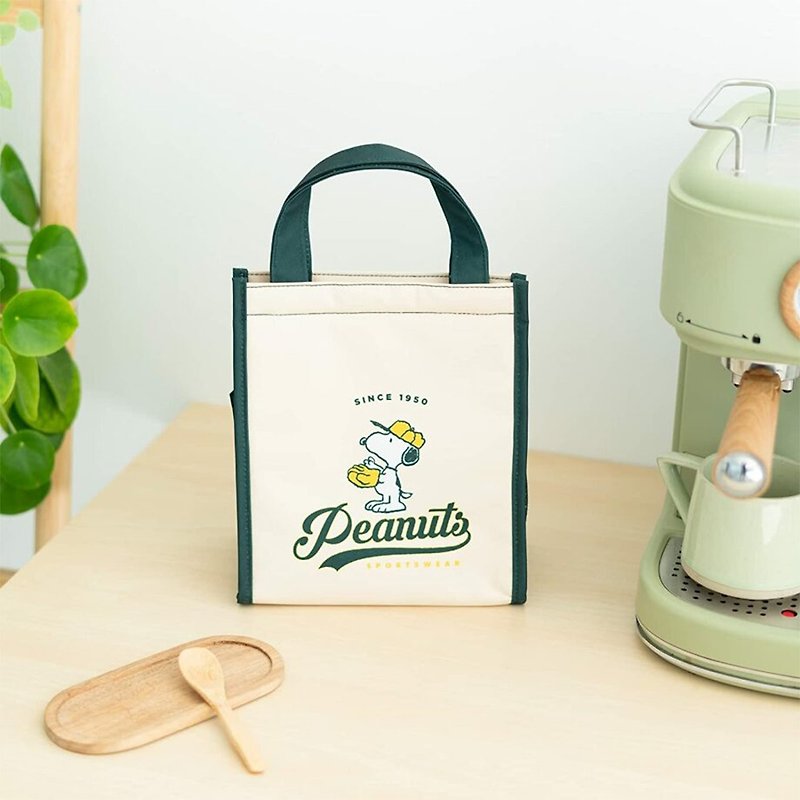 【Snoopy】Baseball Style Insulated Lunch Tote Bag - กระเป๋าถือ - เส้นใยสังเคราะห์ หลากหลายสี