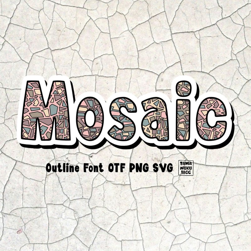 Mosaic OTF PNG SVG - 字體設計 - 其他材質 