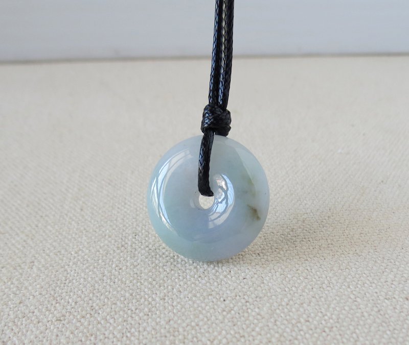 Year of the animal [safe and happy] safe buckle jadeite Korean Wax thread necklace*GIH01*attract wealth and protect against villains - สร้อยคอยาว - เครื่องเพชรพลอย หลากหลายสี