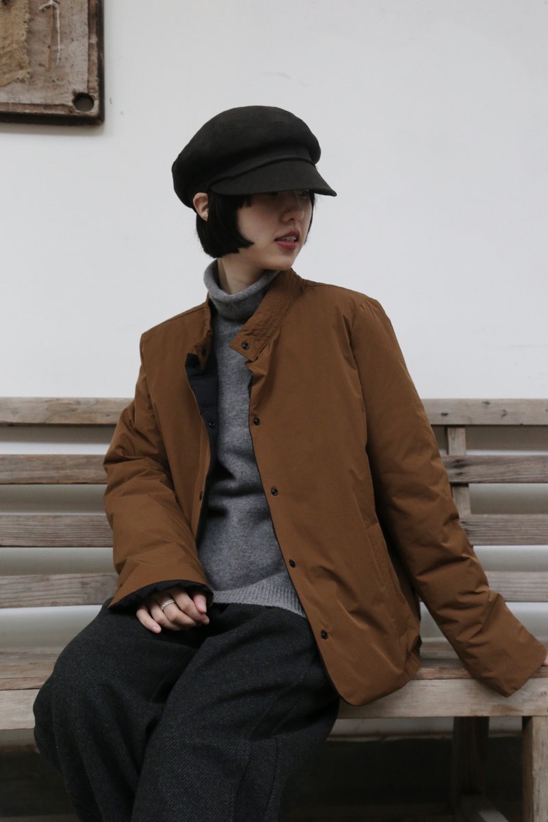 軽量   保温性の両立リバーシブル ダウンジャケット　ダウンコート ブラック+ブラウン　251107-3 - 女大衣/外套 - 其他材質 咖啡色