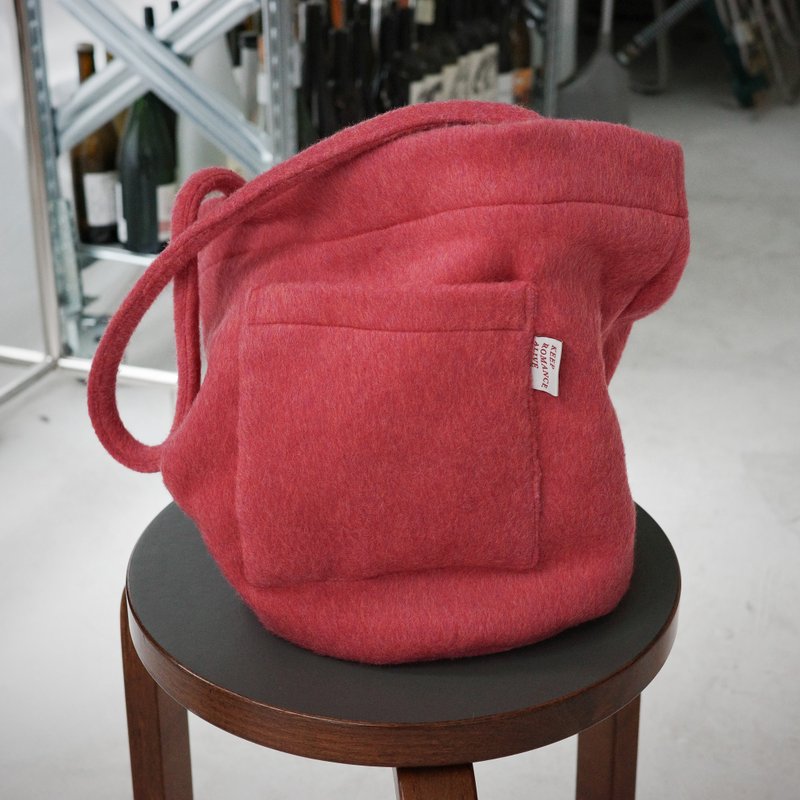 romanceberry red hair bucket bag - Messenger Bags & Sling Bags - Wool Red